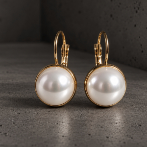 Perlen Ohrringe 14K vergoldeter Edelstahl, Minimalistischer Goldschmuck, Elegante Hängeohrringe, Brautschmuck, Hochzeit, Geschenk für Sie